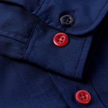 Load image into Gallery viewer, Talbot 04 navy cotton poplin penny round work shirt
