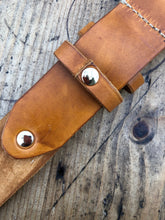Load image into Gallery viewer, Philby 01 British veg tanned Chestnut leather and brass belt
