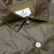 Load image into Gallery viewer, Paxton 29 Water Repellent Wax Coated Dark Olive Cotton Over Shirt

