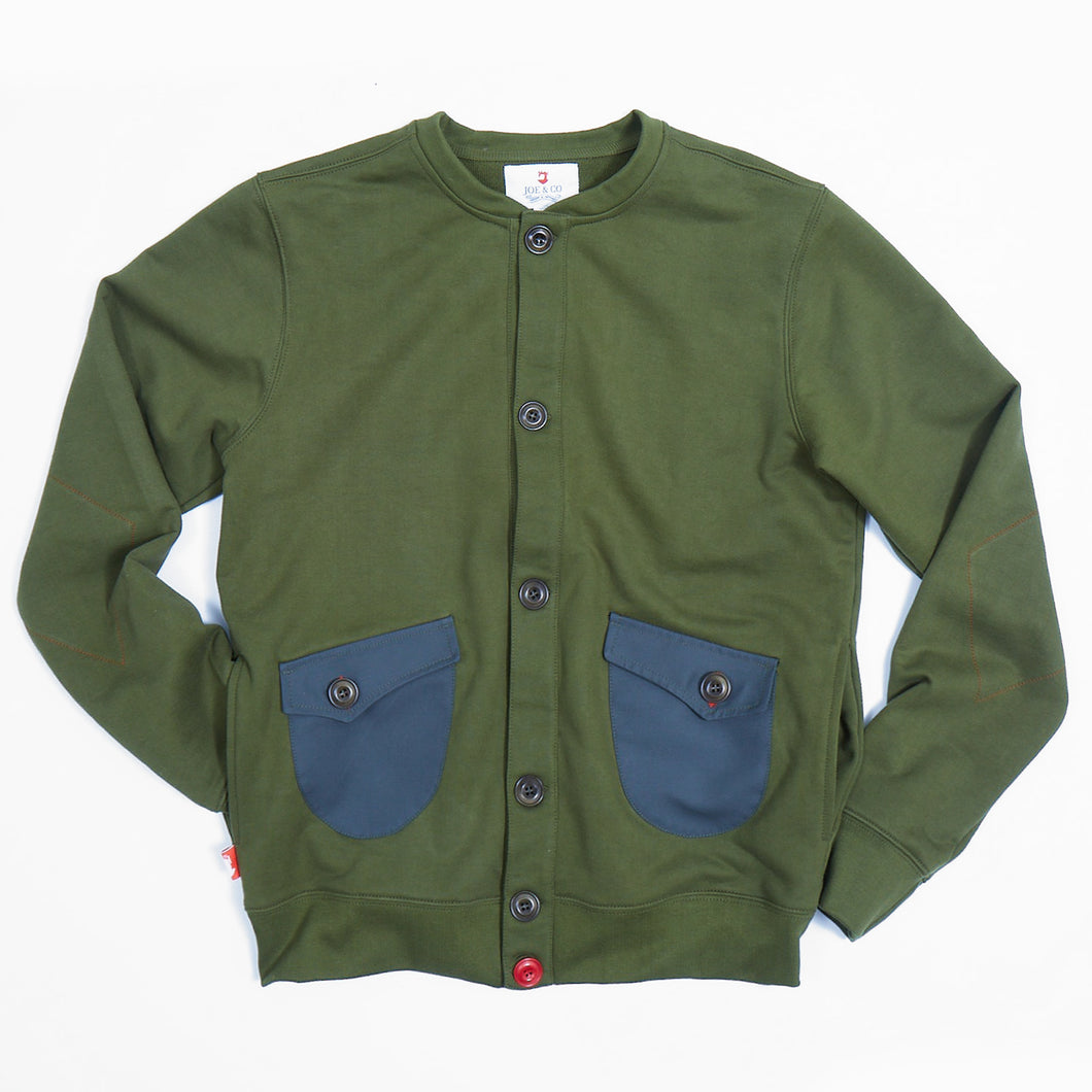 Val 01 Jungle Green Knitted Loopback Cardigan