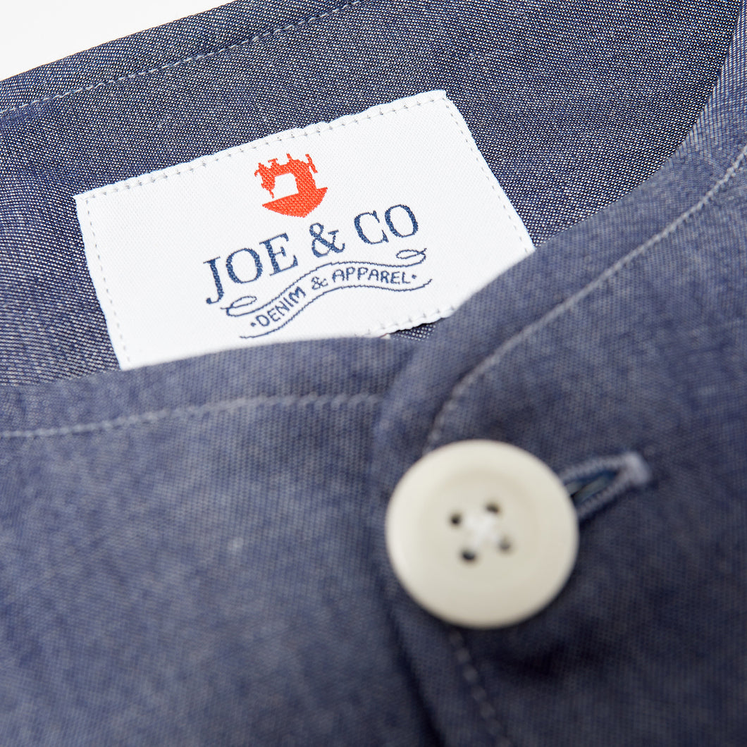 Baines 08 Denim Blue Chambray Cotton Over Shirt