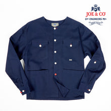 Load image into Gallery viewer, Baines 05 Navy Cotton Twill Over Shirt
