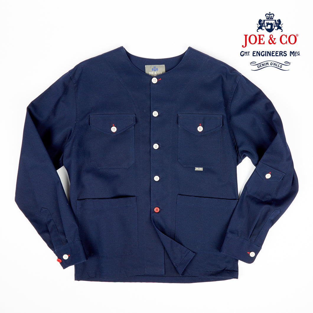 Baines 05 Navy Cotton Twill Over Shirt