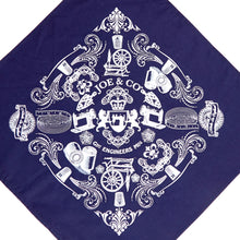 Load image into Gallery viewer, British Made Navy Silk Screen Printed Cotton Bandana
