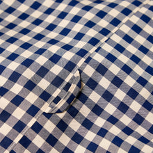 Load image into Gallery viewer, Victor 1 Navy and putty gingham ghost check button down shirt
