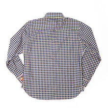 Load image into Gallery viewer, Victor 1 Navy and putty gingham ghost check button down shirt
