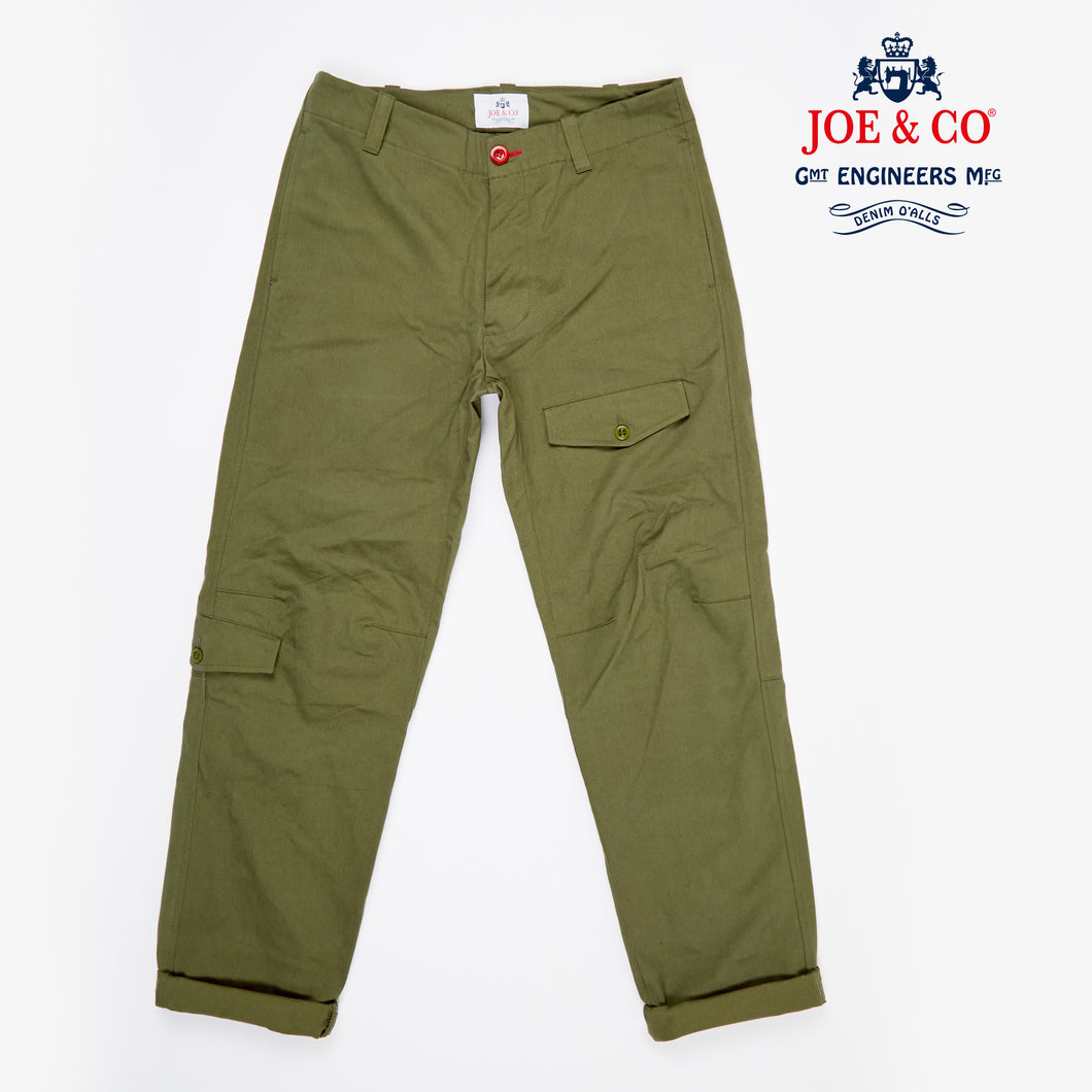 Badar 2 Military Green Brushed Cotton Twill Utility Trouser