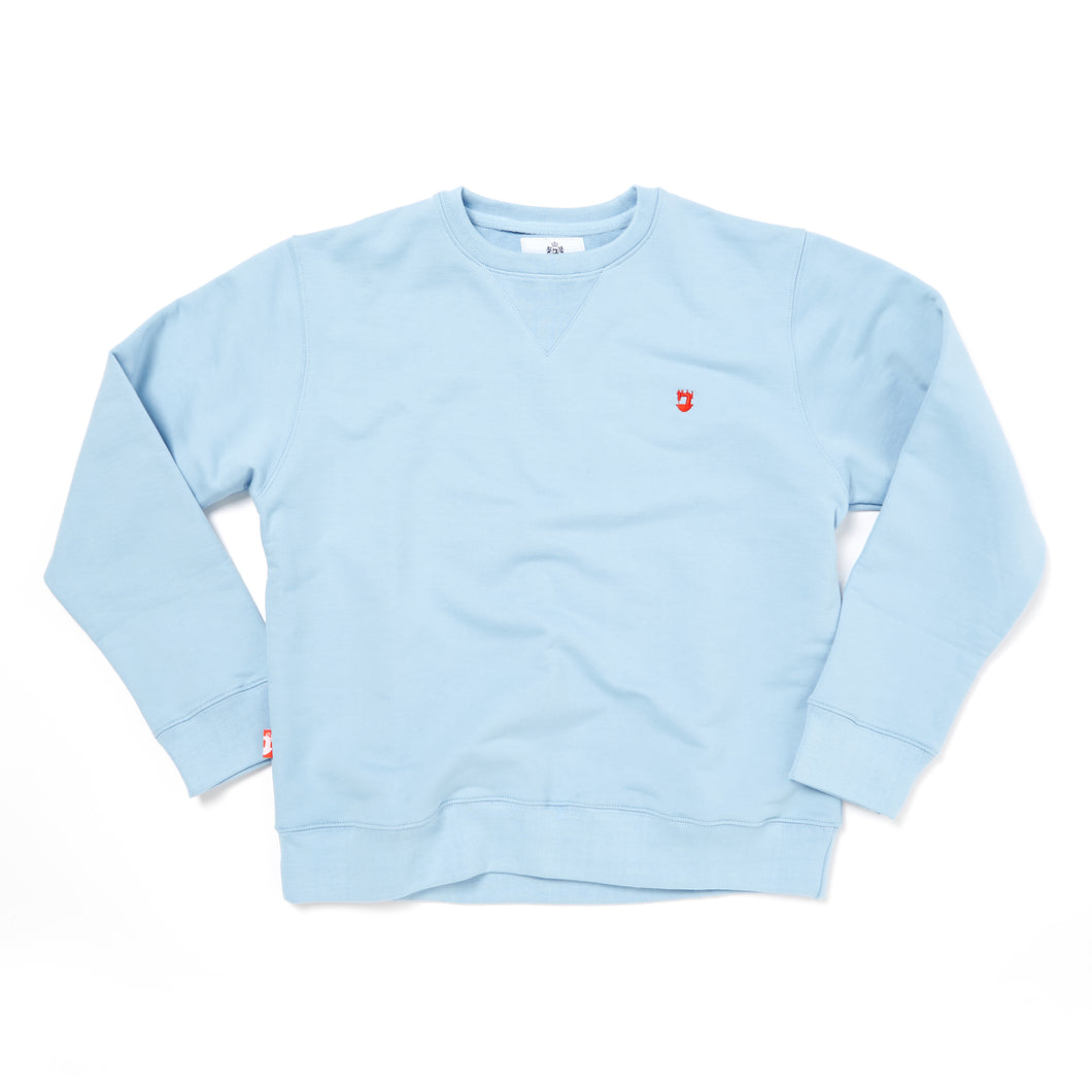 Jenner 3 Powder Blue Knitted Side Panel Loopback Sweatshirt