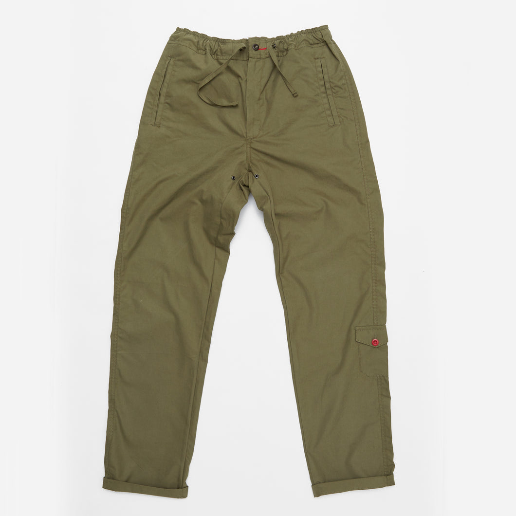 Vale 1 Olive Green Emerised Cotton Twill Utility Trouser