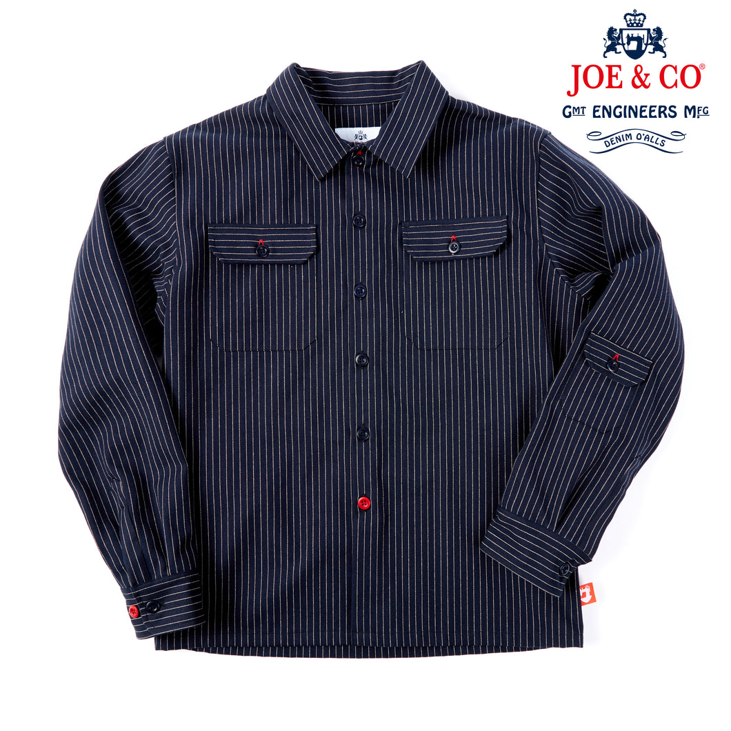 Paxton 13 Navy and Biscuit stripe over shirt