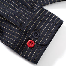 Load image into Gallery viewer, Baines 02 Navy Heavy Duty Panama Biscuit Stripe Over Shirt
