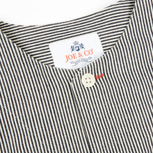 Load image into Gallery viewer, Baines 04 Navy Cotton Railroad Stripe Over Shirt

